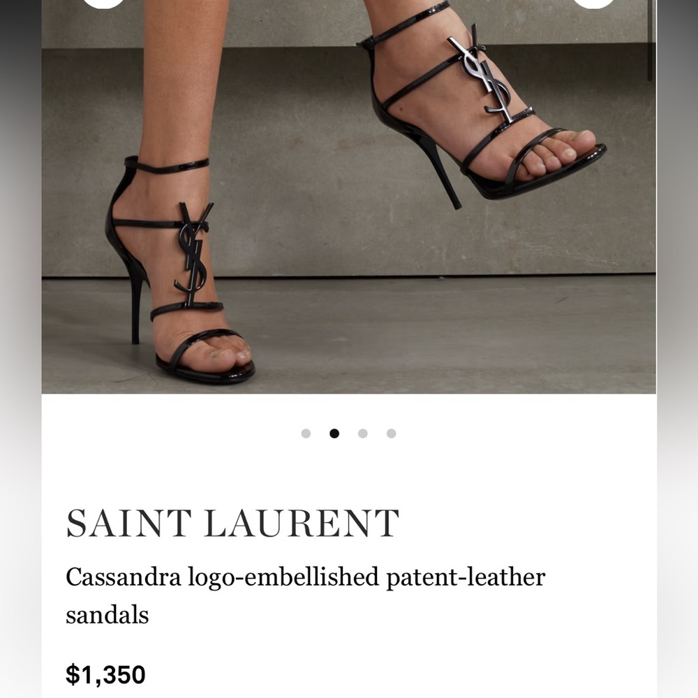 YSL Cassandra high heel black patent size 39/8.5